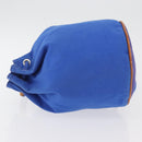 HERMES Purse Shoulder Bag Canvas Blue Silver Auth BA12448A-5