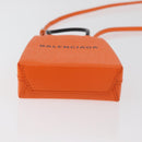 BALENCIAGA Shopping Phone Holder Bag Leather Orange 593826 Auth BA12449A-5