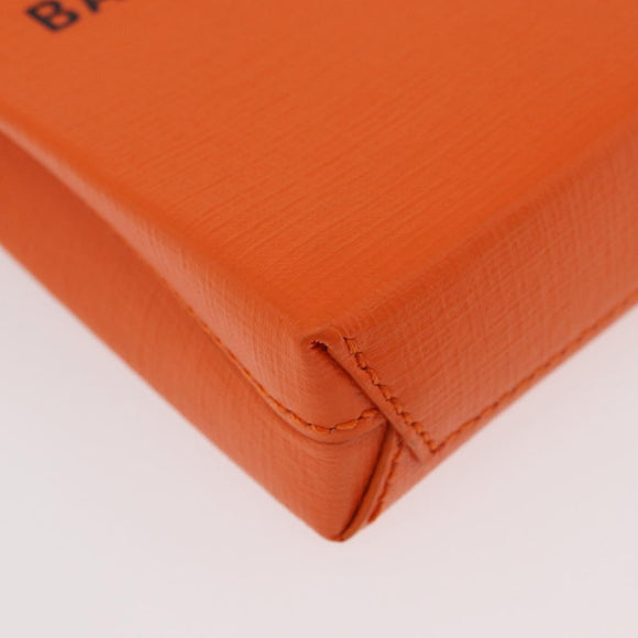 BALENCIAGA Shopping Phone Holder Bag Leather Orange 593826 Auth BA12449A