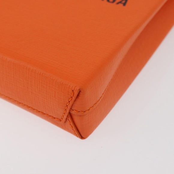 BALENCIAGA Shopping Phone Holder Bag Leather Orange 593826 Auth BA12449A