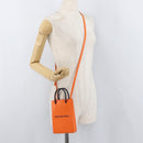 BALENCIAGA Shopping Phone Holder Bag Leather Orange 593826 Auth BA12449A-23