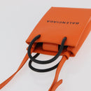 BALENCIAGA Shopping Phone Holder Bag Leather Orange 593826 Auth BA12449A-6