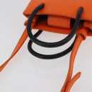 BALENCIAGA Shopping Phone Holder Bag Leather Orange 593826 Auth BA12449A-7