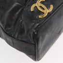 CHANEL Handtasche Umhängetasche Lackleder Schwarz Gold CC Auth BA12450-9