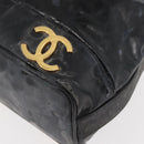 CHANEL Handtasche Umhängetasche Lackleder Schwarz Gold CC Auth BA12450-14