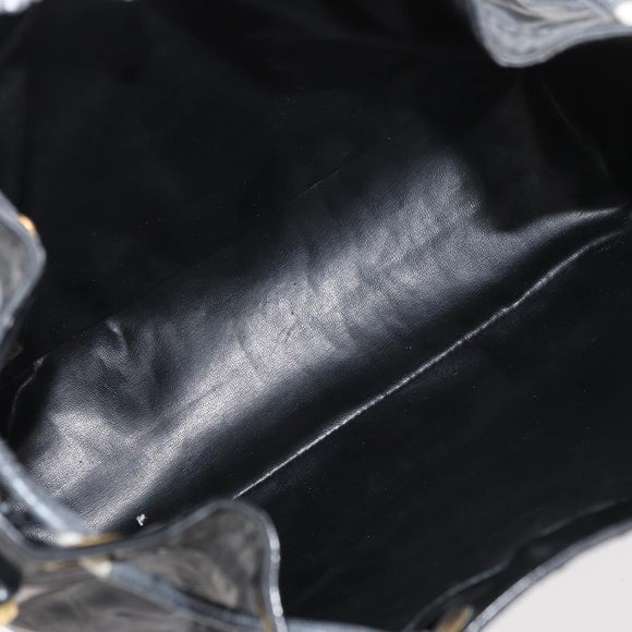 CHANEL Handtasche Umhängetasche Lackleder Schwarz Gold CC Auth BA12450