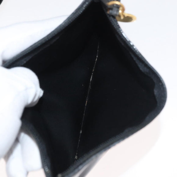 CHANEL Handtasche Umhängetasche Lackleder Schwarz Gold CC Auth BA12450