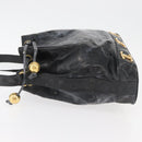 CHANEL Handtasche Umhängetasche Lackleder Schwarz Gold CC Auth BA12450-4