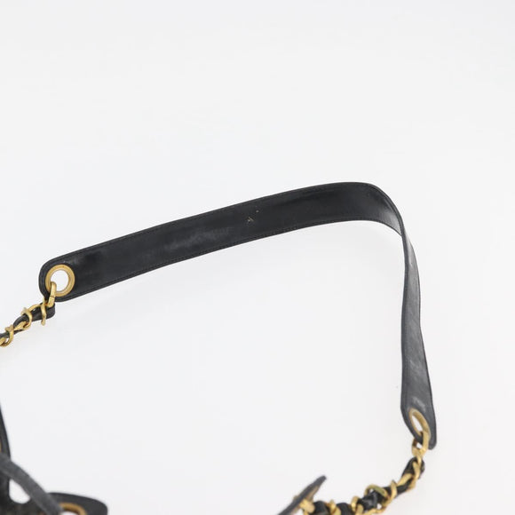 CHANEL Handtasche Umhängetasche Lackleder Schwarz Gold CC Auth BA12450