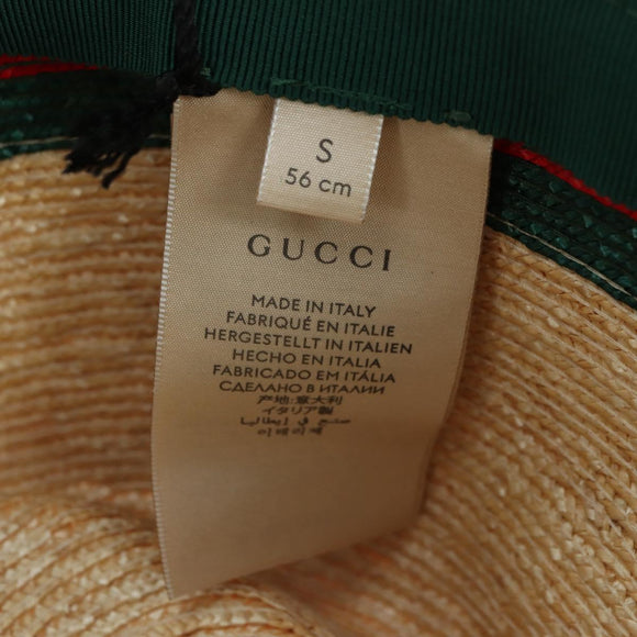 GUCCI Straw Hat S Beige Auth BA12455M