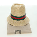 GUCCI Straw Hat S Beige Auth BA12455M-14