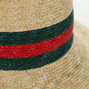 GUCCI Straw Hat S Beige Auth BA12455M-6