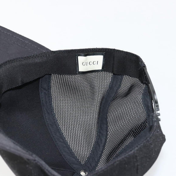 GUCCI GG Canvas Web Sherry Line Baseball Cap Nylon XL Black 200035 Auth BA12456A