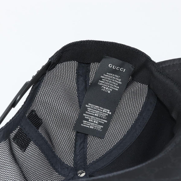 GUCCI GG Canvas Web Sherry Line Baseball Cap Nylon XL Black 200035 Auth BA12456A