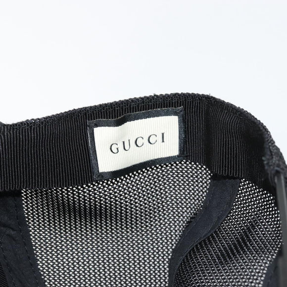 GUCCI GG Canvas Web Sherry Line Baseball Cap Nylon XL Black 200035 Auth BA12456A