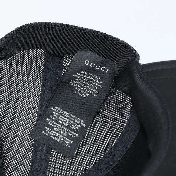 GUCCI GG Canvas Web Sherry Line Baseball Cap Nylon XL Black 200035 Auth BA12456A
