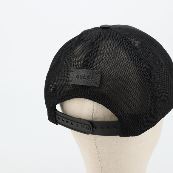 GUCCI GG Canvas Web Sherry Line Baseball Cap Nylon XL Black 200035 Auth BA12456A