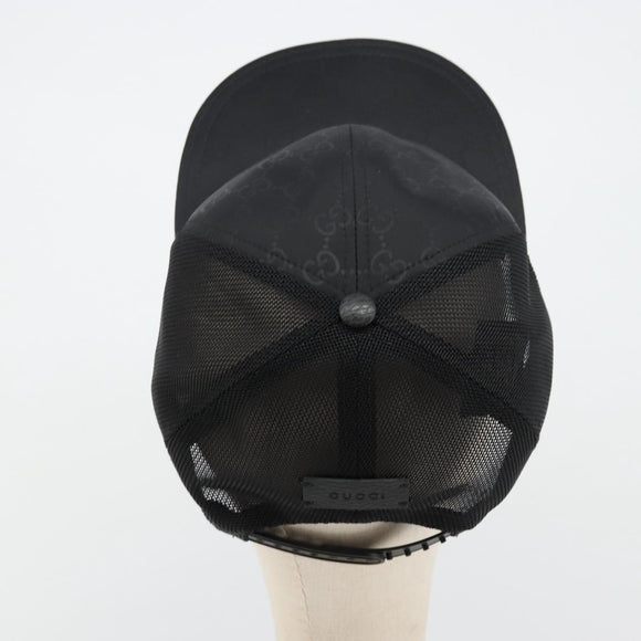 GUCCI GG Canvas Web Sherry Line Baseball Cap Nylon XL Black 200035 Auth BA12456A