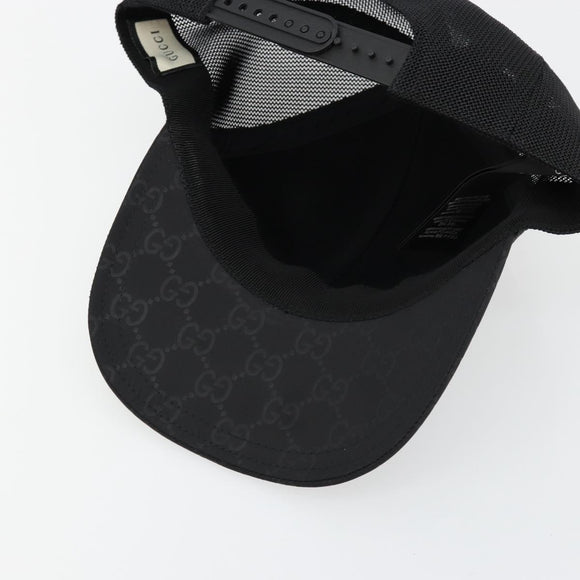 GUCCI GG Canvas Web Sherry Line Baseball Cap Nylon XL Black 200035 Auth BA12456A