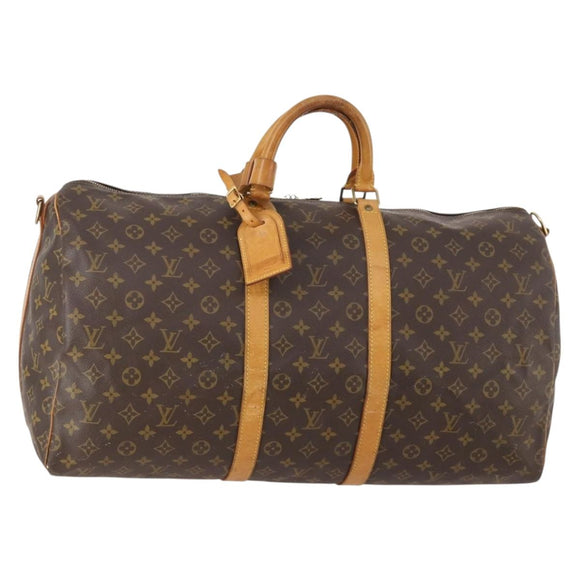 LOUIS VUITTON Monogram Keepall Bandouliere 55 Boston Bag M41414 LV Auth BA12457