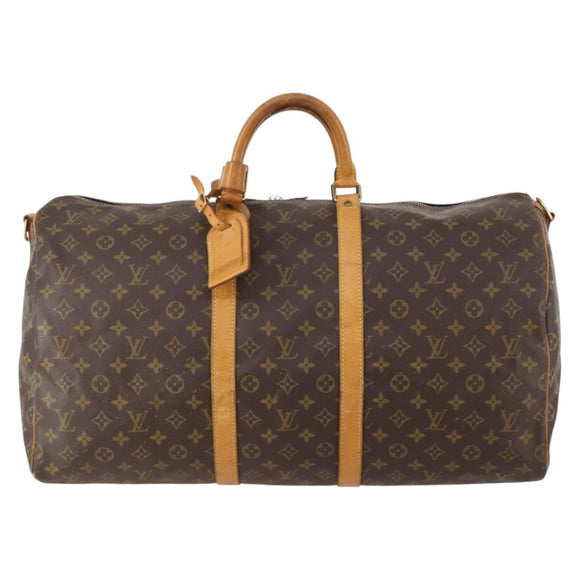 LOUIS VUITTON Monogram Keepall Bandouliere 55 Boston Bag M41414 LV Auth BA12457