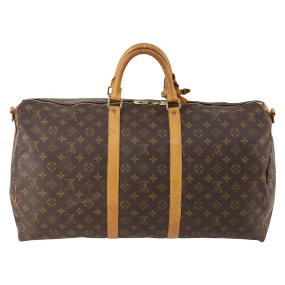 LOUIS VUITTON Monogram Keepall Bandouliere 55 Boston Bag M41414 LV Auth BA12457