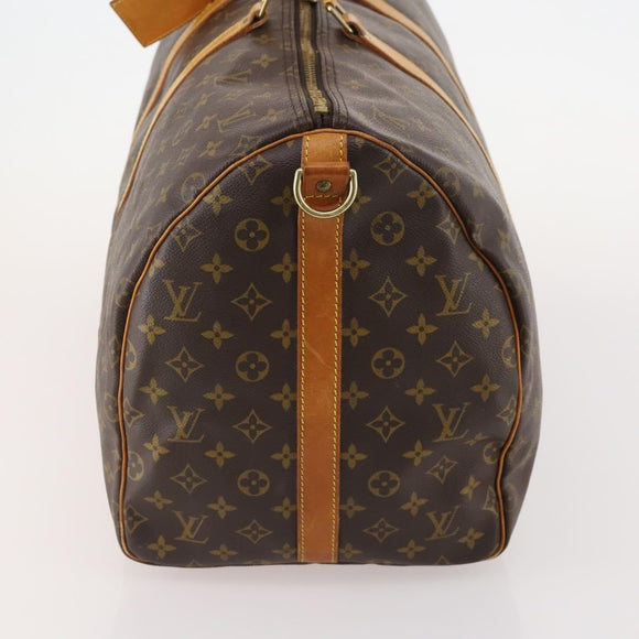 LOUIS VUITTON Monogram Keepall Bandouliere 55 Boston Bag M41414 LV Auth BA12457