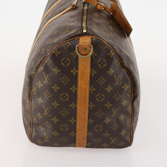 LOUIS VUITTON Monogram Keepall Bandouliere 55 Boston Bag M41414 LV Auth BA12457