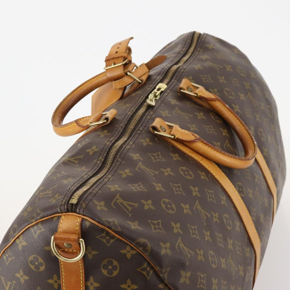 LOUIS VUITTON Monogram Keepall Bandouliere 55 Boston Bag M41414 LV Auth BA12457
