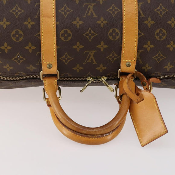 LOUIS VUITTON Monogram Keepall Bandouliere 55 Boston Bag M41414 LV Auth BA12457