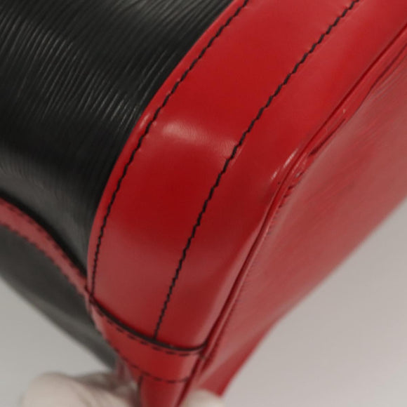LOUIS VUITTON Epi Noe Shoulder Bag Bicolor Black Red M44017 LV Auth BA1247