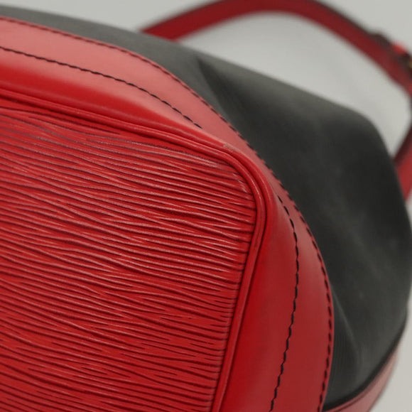 LOUIS VUITTON Epi Noe Shoulder Bag Bicolor Black Red M44017 LV Auth BA1247