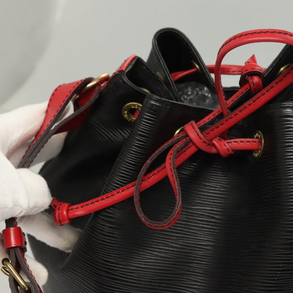 LOUIS VUITTON Epi Noe Shoulder Bag Bicolor Black Red M44017 LV Auth BA1247