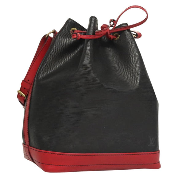 LOUIS VUITTON Epi Noe Shoulder Bag Bicolor Black Red M44017 LV Auth BA1247