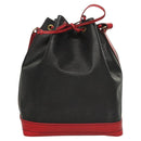 LOUIS VUITTON Epi Noe Shoulder Bag Bicolor Black Red M44017 LV Auth BA1247-2