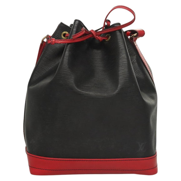 LOUIS VUITTON Epi Noe Shoulder Bag Bicolor Black Red M44017 LV Auth BA1247