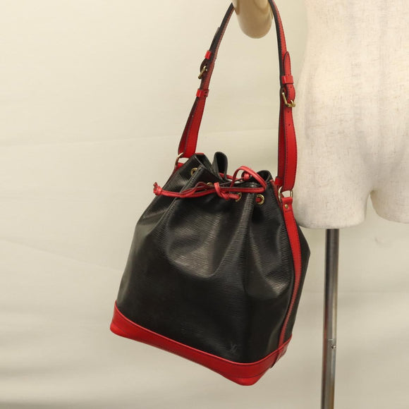 LOUIS VUITTON Epi Noe Shoulder Bag Bicolor Black Red M44017 LV Auth BA1247