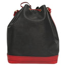LOUIS VUITTON Epi Noe Shoulder Bag Bicolor Black Red M44017 LV Auth BA1247-3