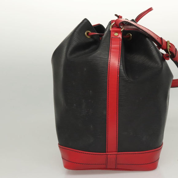 LOUIS VUITTON Epi Noe Shoulder Bag Bicolor Black Red M44017 LV Auth BA1247