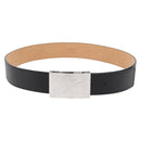 LOUIS VUITTON Ceinture Belt Leather 45.7"" Black LV Auth BA12472A-1