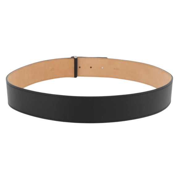 LOUIS VUITTON Ceinture Belt Leather 45.7"" Black LV Auth BA12472A