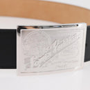 LOUIS VUITTON Ceinture Belt Leather 45.7"" Black LV Auth BA12472A-5