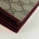 GUCCI GG Supreme Bifold Wallet PVC Beige Gold 818767 Auth BA12475M-10