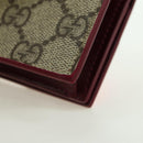GUCCI GG Supreme Bifold Wallet PVC Beige Gold 818767 Auth BA12475M-11