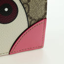GUCCI GG Supreme Bifold Wallet PVC Beige Gold 818767 Auth BA12475M-12
