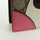 GUCCI GG Supreme Bifold Wallet PVC Beige Gold 818767 Auth BA12475M-14