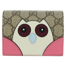 GUCCI GG Supreme Bifold Wallet PVC Beige Gold 818767 Auth BA12475M-2