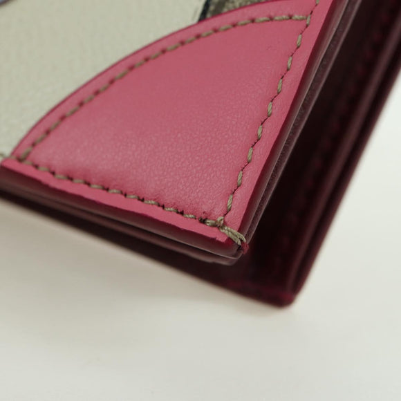 GUCCI GG Supreme Bifold Wallet PVC Beige Gold 818767 Auth BA12475M
