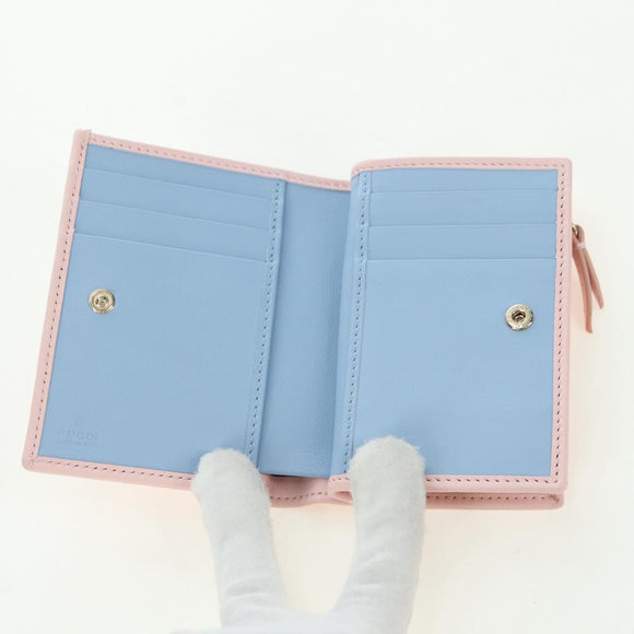 GUCCI Bifold Wallet Leather Pink Gold 790063 Auth BA12476M