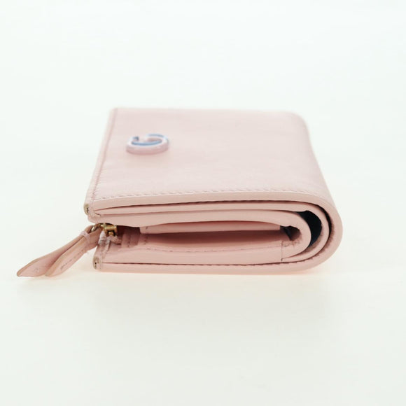 GUCCI Bifold Wallet Leather Pink Gold 790063 Auth BA12476M